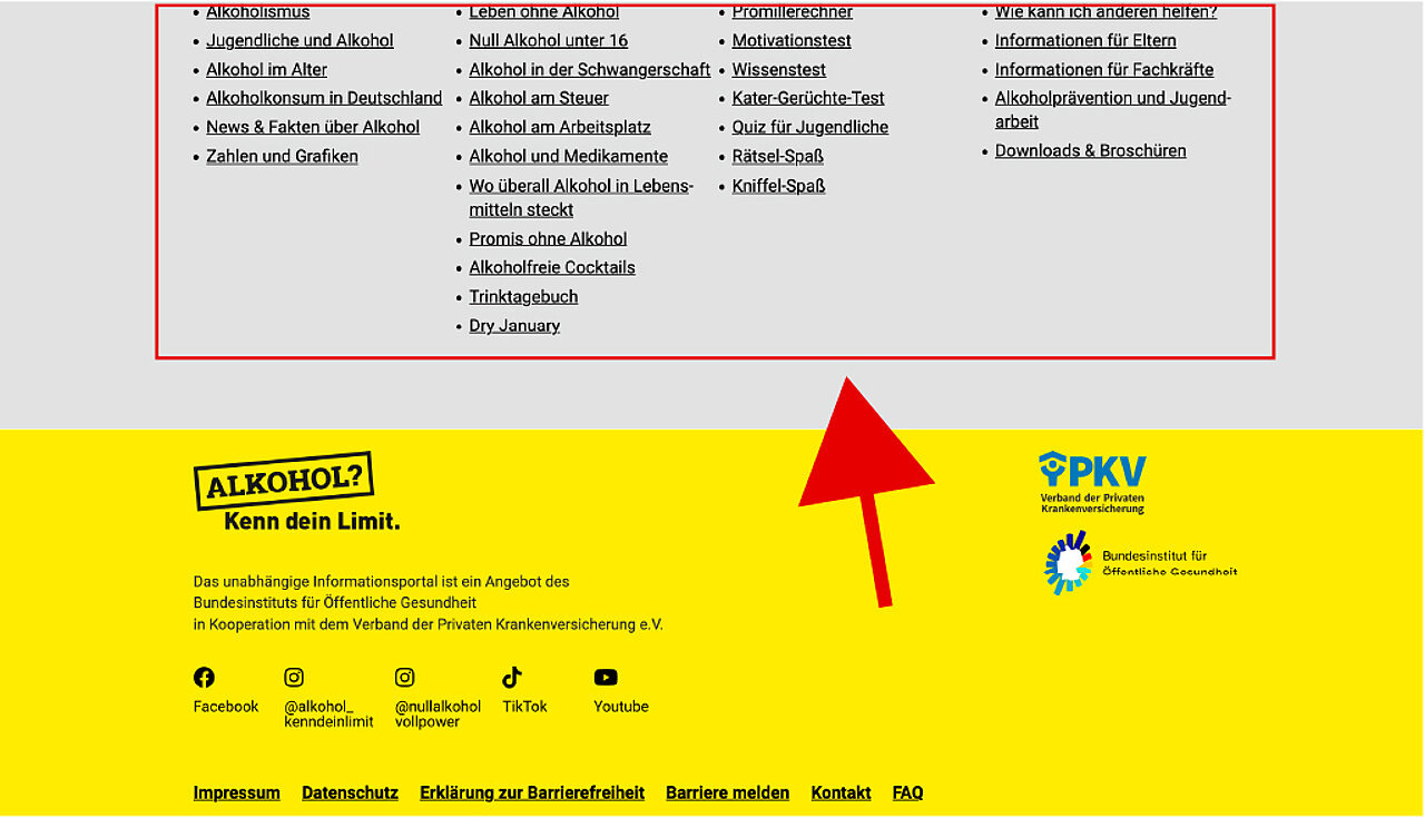 Leichte Sprache: Übersicht im Footer Leichte Sprache: Übersicht im Footer